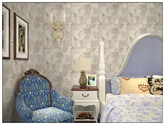 德国朗饰无纺素色暗花卧室老人房_壁纸大全_雅特居家壁纸网