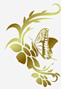 金色藤蔓蝴蝶欧式花纹高清素材 欧式 花纹 藤蔓 蝴蝶 金色 免抠png 设计图片 免费下载