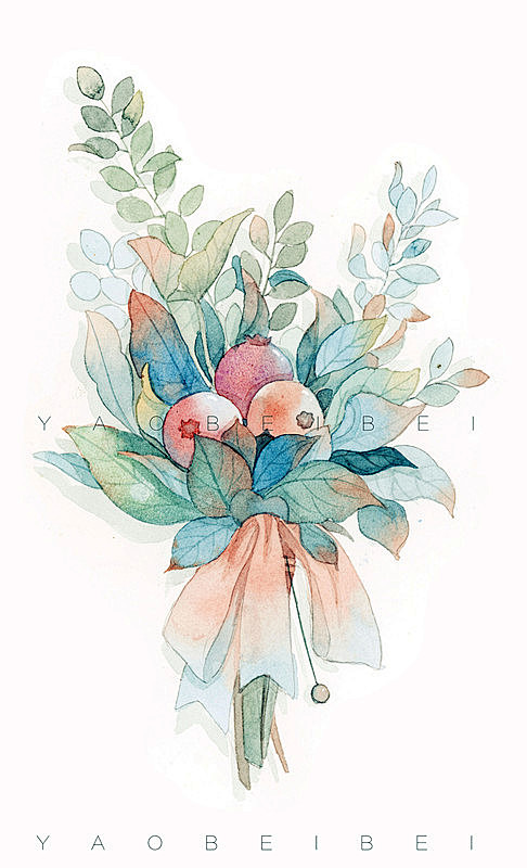 #小清新# #水彩# #插画# 花 #森...