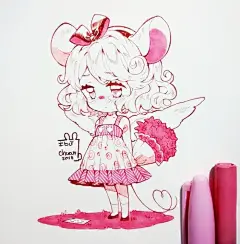 ibu_chuan 动漫 少女 少年 马克笔水彩 彩铅 手绘 漫画 二次元  萌系 素描 素材 临摹 ACG 耽美 百合 帅哥 美女 铅笔画 插画  拟人图 黑白线条