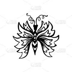 距离标记,壁纸刷,蝴蝶,线条画,春天,轮廓,卷着的,科学,剪影