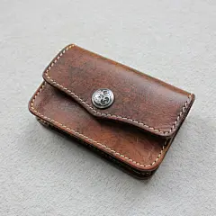 脊椎动物 头层牛皮擦色做旧复古卡片包 真皮名片夹 男女同款 原创 设计 新款 2013 - 想去