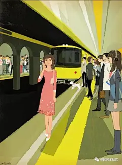 把四季装进画里_作品 : Tatsuro Kiuchi的插图世界就像它们来的一样美妙，在风格上，他的作品让人想起本世纪中期的法国海报艺术; 轻盈的调色板，颗粒状的纹理和叠加的层次相结合，唤起了夏日里维埃拉或高级火车之旅的梦幻般的…