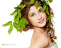 绿色叶子系列 - 美丽典雅的叶子女神高清桌面图片素材