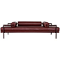 Modern Dorcia Daybed in Monochrome Burgundy Leather and Steel Frame by Luteca For Sale