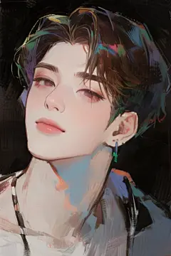 经典艺术插画,男生,画风加强,LoRA,