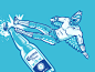 Corona Kick bottle beer rooster bird outfit uniform wrestler fighting kick stipple dot screen illustration wrestling mexican luchador pandemic covid-19 coronavirus