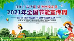 保护生态环境坚持持续发展全国节能宣传周展板