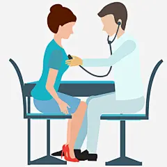 女病人检查心跳卡通插画_新图网 https://ixintu.com 体检 医院 医务人员 专业 听诊器 心跳 身体检查 女病人检查心跳卡通插画