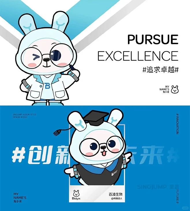 科技风兔子IP博士形象设计