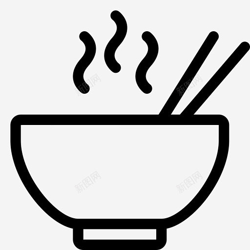面条碗筷子图标高清素材 汤 碗 筷子 面条 食物 饭 免抠png 设计图片 免费下载