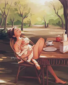 又是有小可爱陪伴的一天！

作者：peijinsart