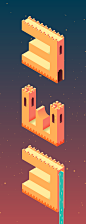 Monument Valley Inspired Lettering : Art created to be put on glass doors.