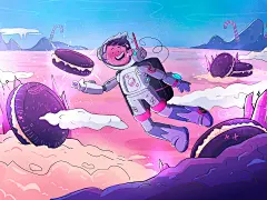 饼干插图设计 2d 2d 插图 2d 作品 动画 糖果 人物 饼干 可爱 奇幻 插图