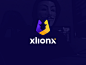 xlionx branding ux ui security modern logo illustration icon design colorful app software applications apps computer data database lion