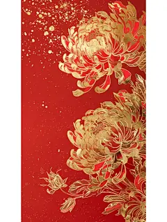 东篱菊花|中式洒金壁纸素材（关键词） - 小红书