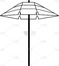 分离着色,卡通,海滩遮阳伞,图标,创造力,鸡尾酒,自然,季节,概念,度假