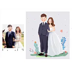 萌版头像手绘照片漫画卡通设计形象Q版人物原创情侣婚纱照定制-淘宝网