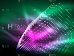 霓虹闪烁的方块轮廓在黑暗中