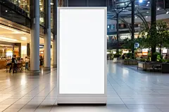 商业宣传效果竖版广告牌海报样机模型