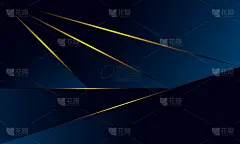 抽象线条图案豪华金色与黑色背景。