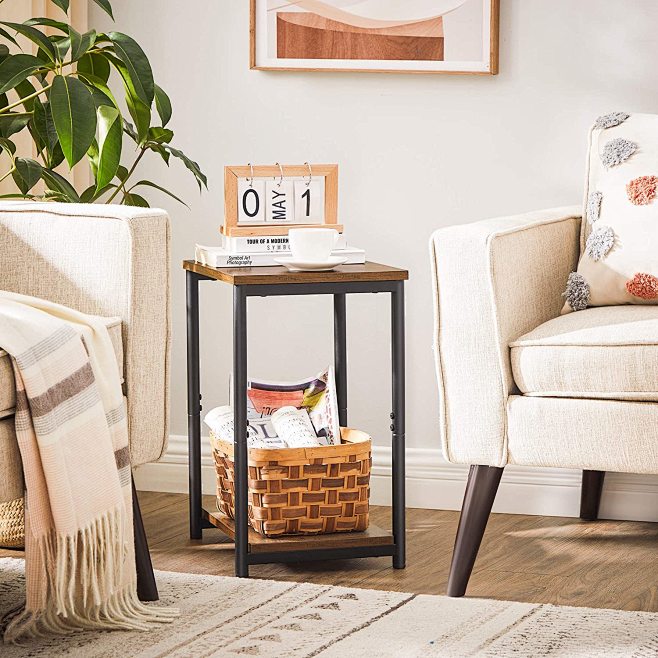 VASAGLE End Tables Set of 2, Side Tables with Storage Shelf