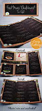 Food Menu "Chalkboard" Tri-Fold - Food Menus Print Templates