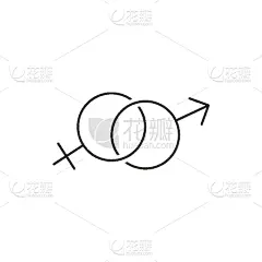 男人,女人,性别标志,两个人,计算机图标,轮廓,分离着色,人,概念,爱