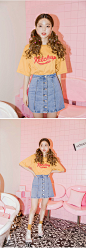 케찹촵촵 핫도그에촵촵 tee - 아이스크림12(icecream12) : ★머스타드,스카이블루,아이보리★ 유니크한 폰트로 포인트를준매일입어도 예쁜 데일리티♡