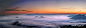 Panorama of cloudy sea
