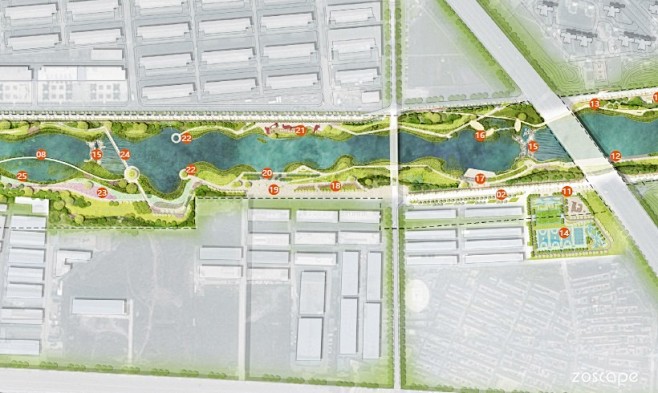 滨河带状公园-滨水风光景观带改造设计方案...