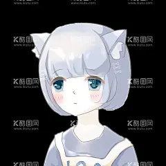 少女动漫人物  - 源文件下载【酷图网】少女,动漫,人物,女孩,手绘,