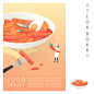 辛辣蟹棒 手绘美食 美味菜肴 美食插图插画设计AI
