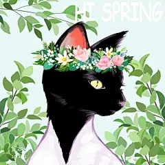 春天来啦，要绿绿的！-little_brat_头像,春天,板绘_涂鸦王国插画