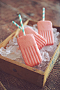 Creamy watermelon frozen yogurt pops