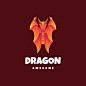 Vector dragon coloring logo