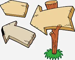 手绘卡通指示牌免抠素材 png素材