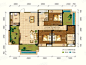 金岛国际二期户型图 _家居户型设计_A7户型， 3室2厅2卫1厨， 建筑面积约143.55平米

