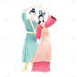 卡通感七夕情侣元素