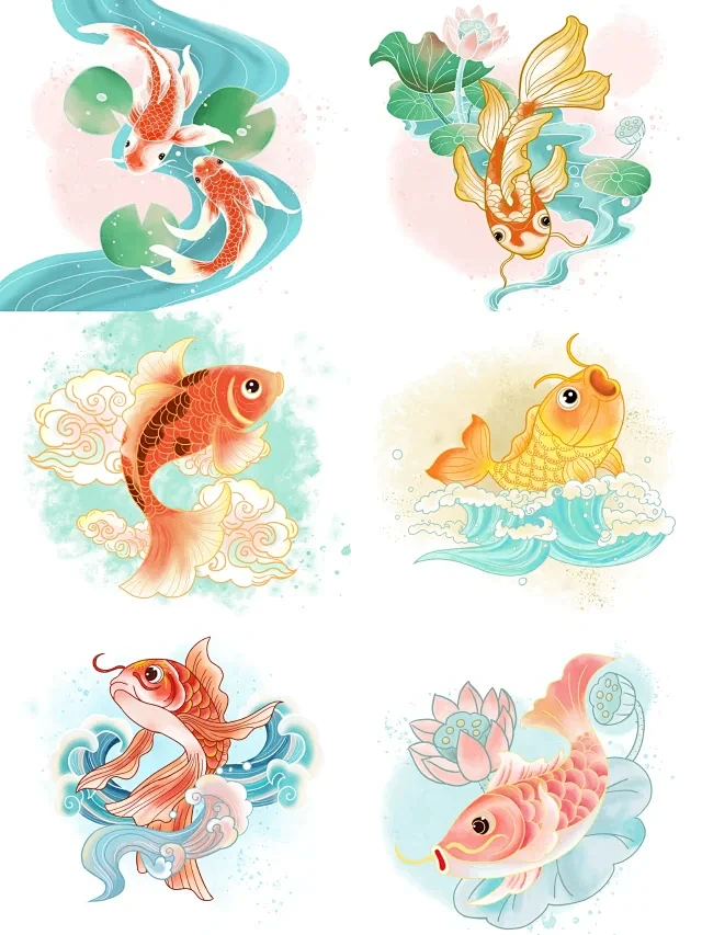 鱼跃龙门插画国潮 - 小红书搜索-花瓣网
