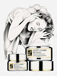 护肤品高清素材 手绘女性 素描 铅笔画 面霜 免抠png 设计图片 免费下载