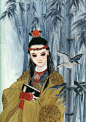 【日本女插画家、漫画家 皇名月 的中国古风插画情结】皇名月1967年8月21日出生于日本大阪府，1990年在月刊《Asuka》增刊上发表《蛇姬御殿》，是她的首部作品。另有代表作《花情曲》、《梁山伯与祝英台》、《燕京伶人抄》、《始皇帝暗杀》等