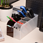 日本进口办公室创意笔筒笔座笔插多格桌面收纳盒文具整理盒收纳筒-淘宝网
