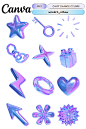 Canva Elements | Canva Elements Keyword | Render | Holographic | 3D | Shape  | Metallic