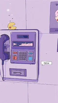 紫色二次元卡通场景高清手机壁纸