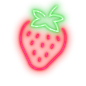 草莓籽水果绿叶霓虹灯