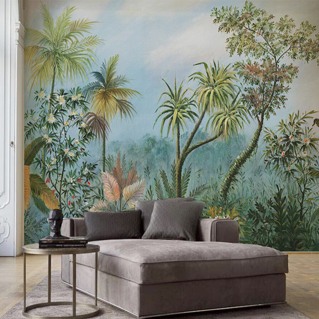 美式壁画 热带雨林壁画 风景壁画 欧式壁...