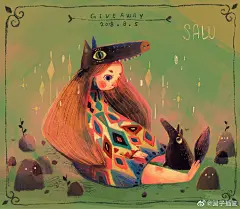 5.8
【圆子插画素材分享】
今天分享个人很喜欢的插画师salu的作品，个人风格很强的一位，她的很多画都是手绘画的，颜色丰富脑洞又很大，这是一组单个小人物的图，码码码住～
蛋花汤插画插画#圆子的插画星球# ​​​​