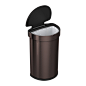 Buy simplehuman Semi-Round Sensor Bin with Liner Pocket - Dark Bronze | Amara : Bring innovative design to your kitchen with this Semi-Round Sensor Bin from simplehuman. Made from stainless steel, it features an infrared motion sensor and opens with the w