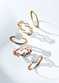 Delicate gold rings that are perfect for stacking.